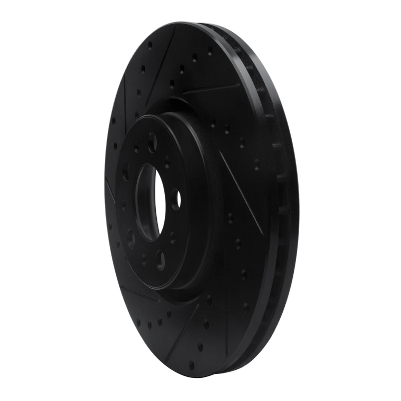 Volvo S60 Brake Rotor (1) - Front Left - R1 Concepts - Drilled & Slotted - Black - `03-`09